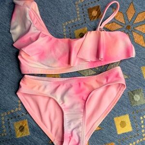 Xhilaration Pink and White Bikini Set